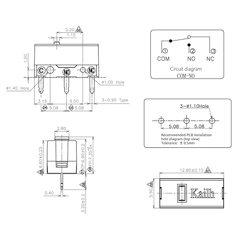 Vista 4 de Micro Traders 4PCS Micro Switch GM 8.0 Mouse Switch 80M Life 3 Pin para Gaming Mouse Botón izquierdo y derecho reparación Accesorios de repuesto