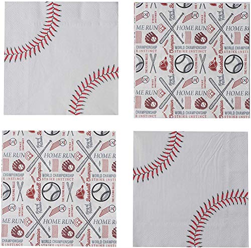 Hammont Baseball Party Supplies and Decorations Bulk Pack of 4000 Disposable Baseball Napkins Cocktail Baseball Napkins First