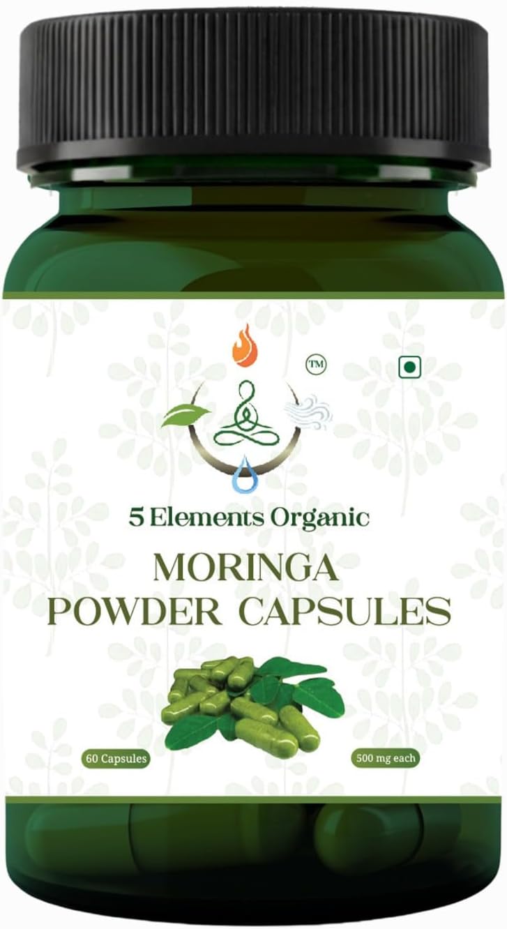 Moringa Capsules 500mg | 60 Veg Capsules | Immunity, Energy & Antioxidant Support | Plant-Based | Gluten Free & Non-GMO pack of 1