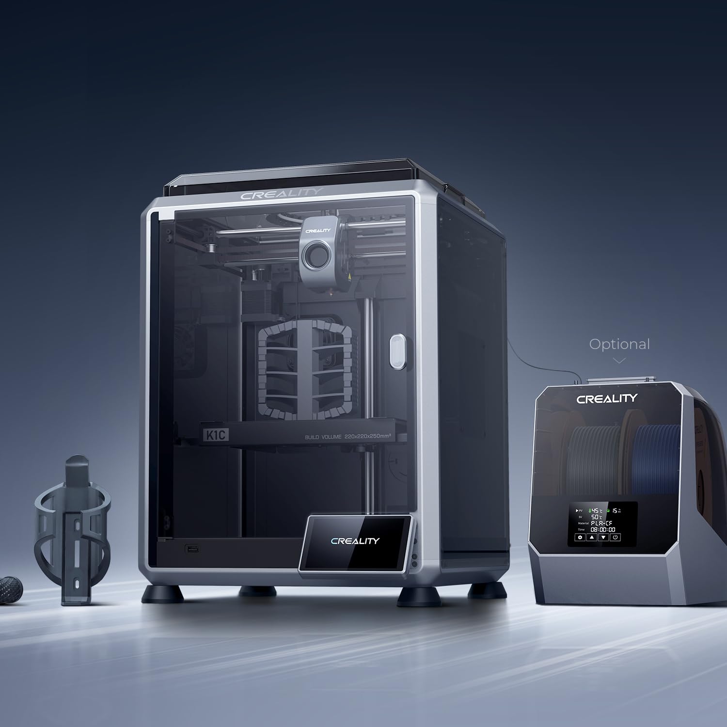 Creality K1C Drukarka 3D, 600 mm/s Szybka, bezzapachowa wytłaczarka, automatyczne poziomowanie kamery AI do drukowania w 300°C, tryb cichy R Drukowanie 3D z włókna węglowego 220 * 220 * 250 mm