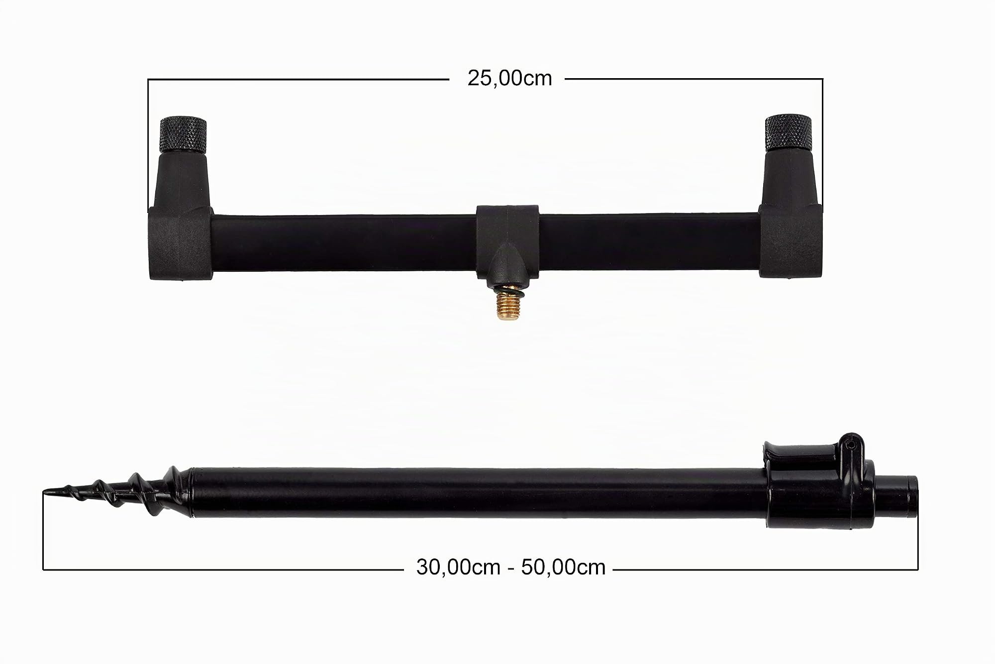 Zite Fishing Ruten-Auflagen Set - Teleskop Bank-Sticks 30-50cm & Buzzer-Bars als Rutenhalter Angel - Mit Transport-Tasch, Angelrutenhalter, Rutenauflage, Angelhalter, Angelrutenständer