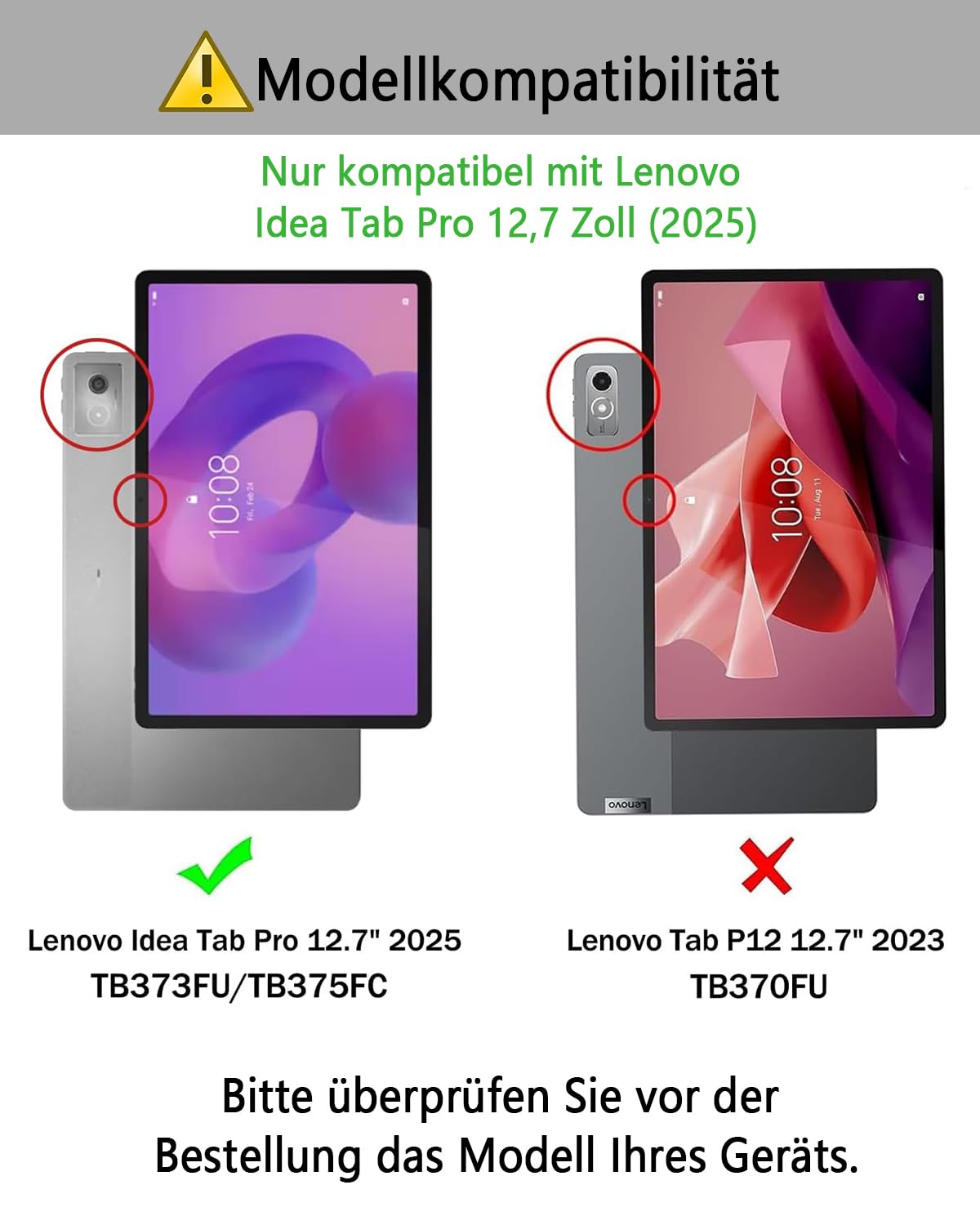 für Lenovo Idea Tab Pro 12.7 Zoll (2025) Hülle mit Kabelloses Bluetooth Deutsch (QWERTZ) Beleuchtete Farbige Tastatur und Maus,Farbige Hintergrundbeleuchtung Magnetisch Abnehmbar,Backlit Keyboard Case
