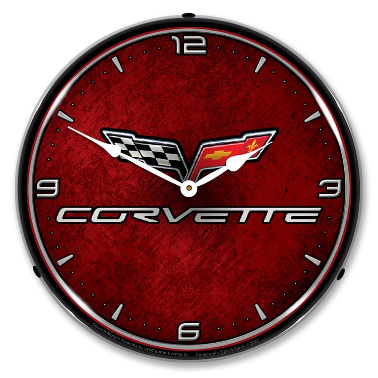 C6 Corvette Backlit LED Lighted Clock