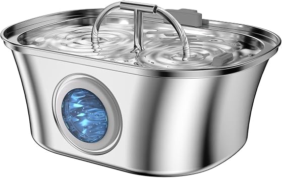 Electron 3.2 L Çiftli Paslanmaz Çelik Kedi Köpek İçin Otomatik Su Pınarı Su Çeşmesi Su Sebili Sessiz Pompalı