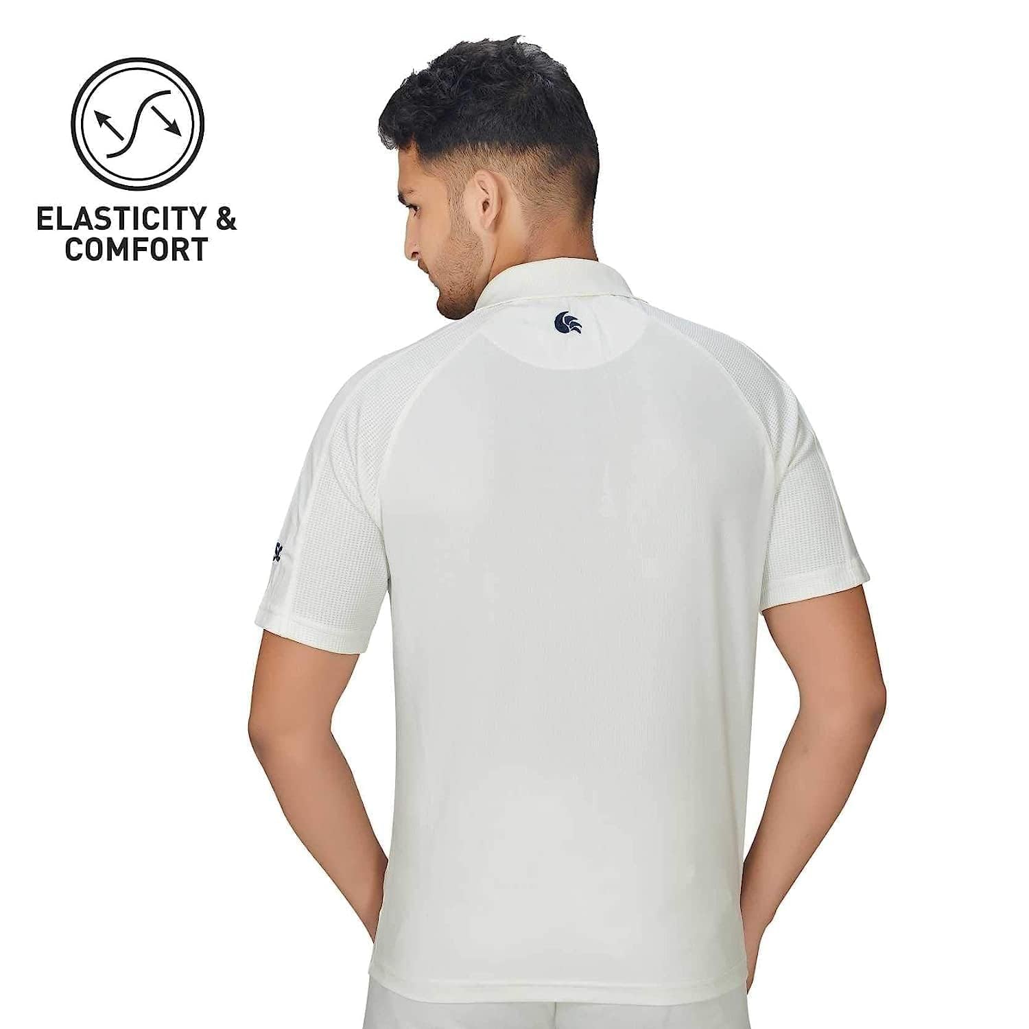 DSC Passion Half Sleeve Polyester Cricket T-Shirt Size 28 (White/Navy) 3