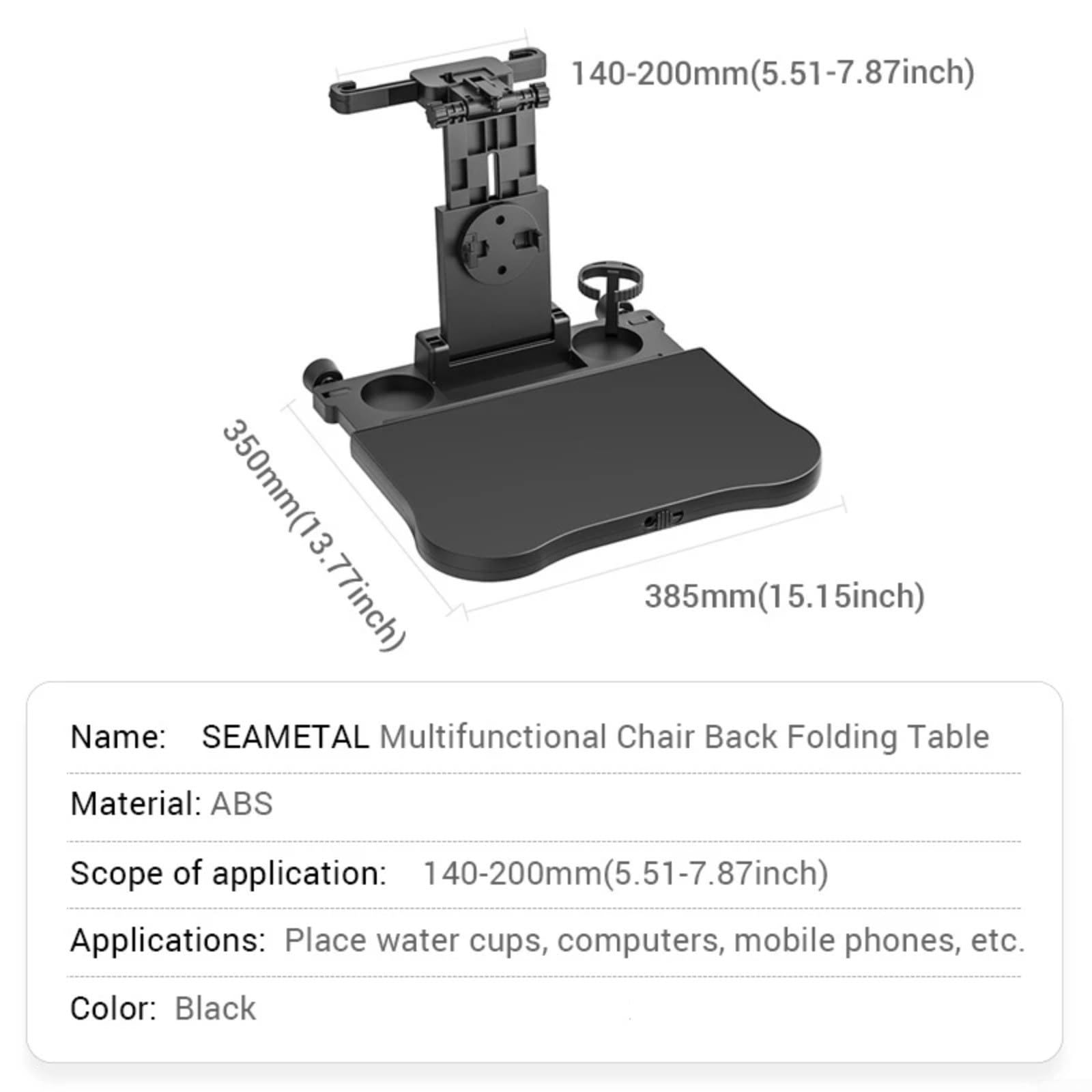 Plateaux de jeu de voiture, chaise multifonction noire, table pliante pour siège auto, support de téléphone, plateau de rangement pour siège arrière de voiture, plateau pliable pour ordinateur