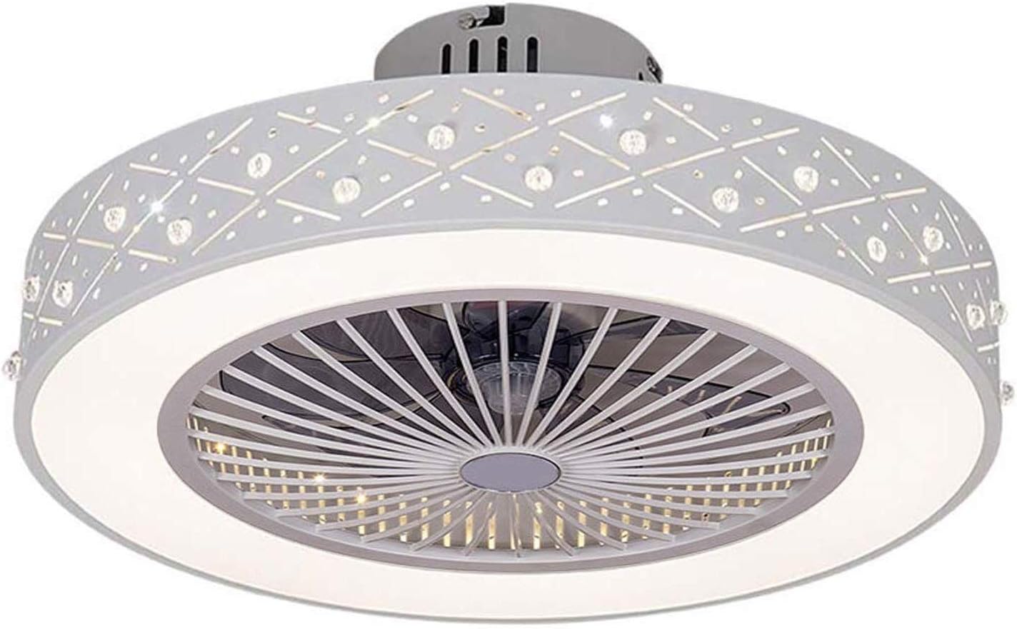 Tech Deals 🔥 QZFH Invisible Ceiling Fan with Lights, 22 inches LED Dimmable Remote Control 3 Color Lighting Modes, Acrylic Blades Metal Shell, 110V Semi Flush Mount Low Profile Fans for Bedroom Living Room Kitchen