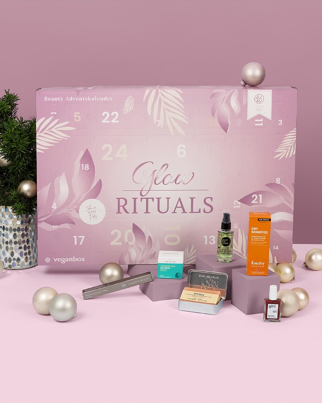 VEGAN BOX® Adventskalender Beauty 2025 | 24 Nachhaltige Beauty & Naturkosmetik Produkte | Vegan, Tierversuchsfrei & Made In Germany
