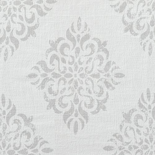 Exclusive Home Nagano Medallion Belgian Linen Rod Pocket Curtain Panel Pair, 54"X84", Dove Grey #TOP1