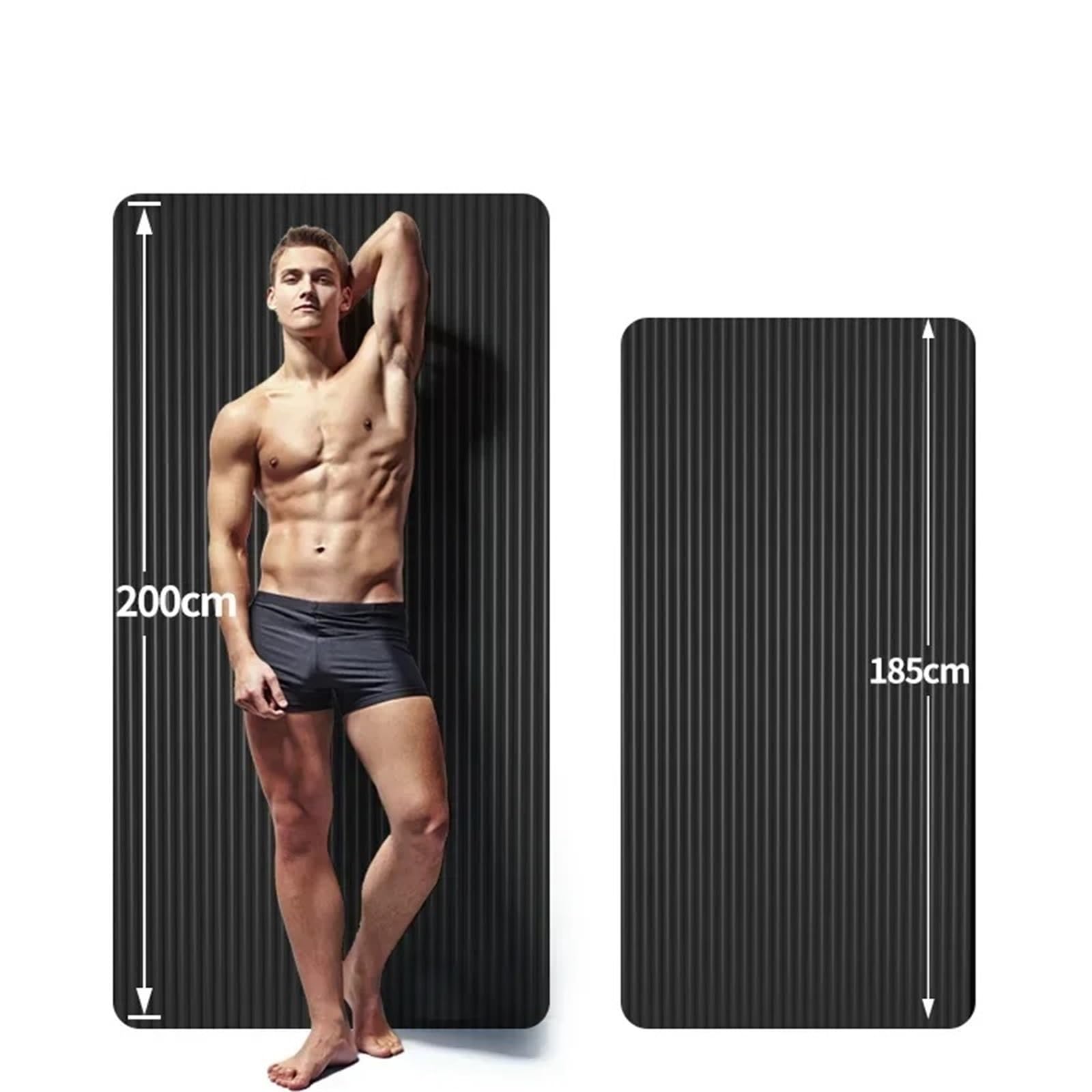 Esterilla de yoga de 200 x 90 cm de grosor, 20 mm de grosor, esterilla de gimnasio para principiantes, gruesa, ampliada y alargada, antideslizante, para yoga, para el hogar, pilates, estiramiento,