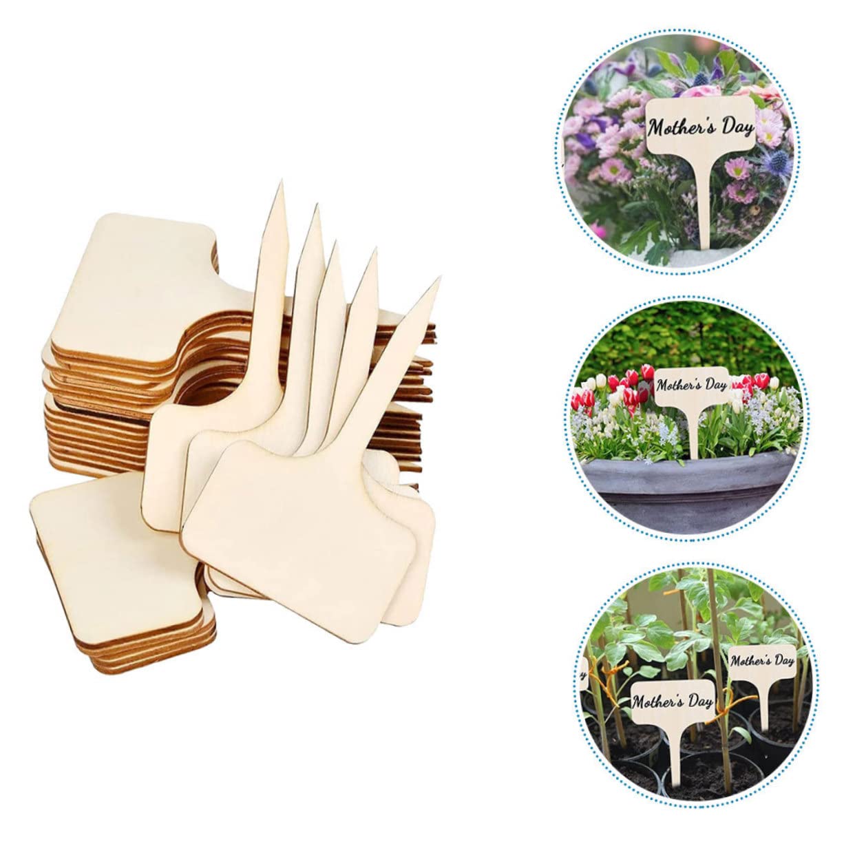 BESTonZON 5 Ensembles Étiquettes De Plantes Non Fini Marqueurs De Jardin Pour Identifier Fleurs Accessoires De Jardinage Pratiques Décoratifs Dimensions 20 Pièces * 5