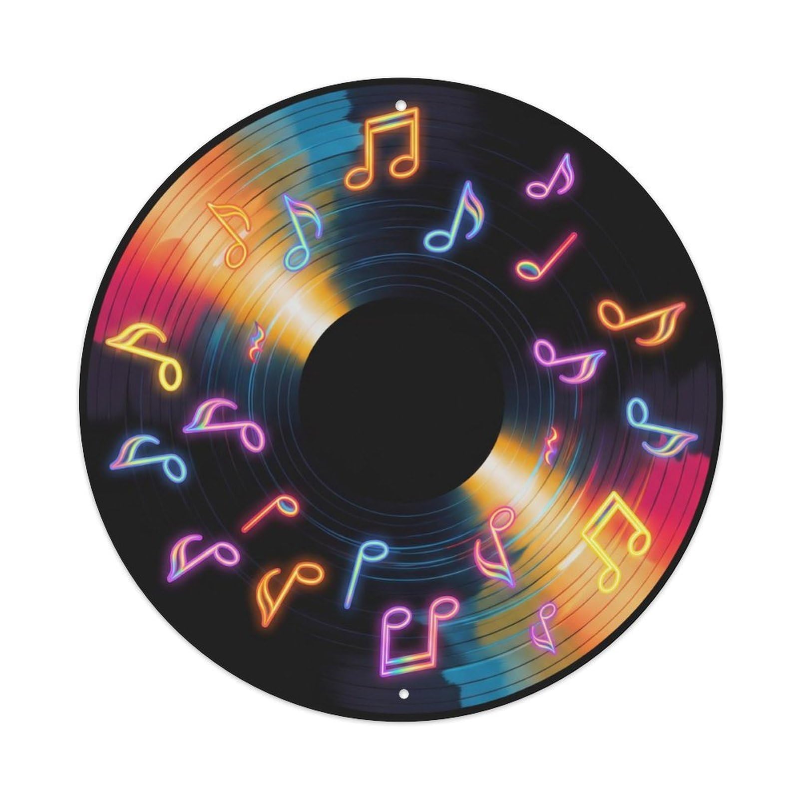 Colorful Music Vinyl Records Pure Rainbow Light Metal Tin Sign