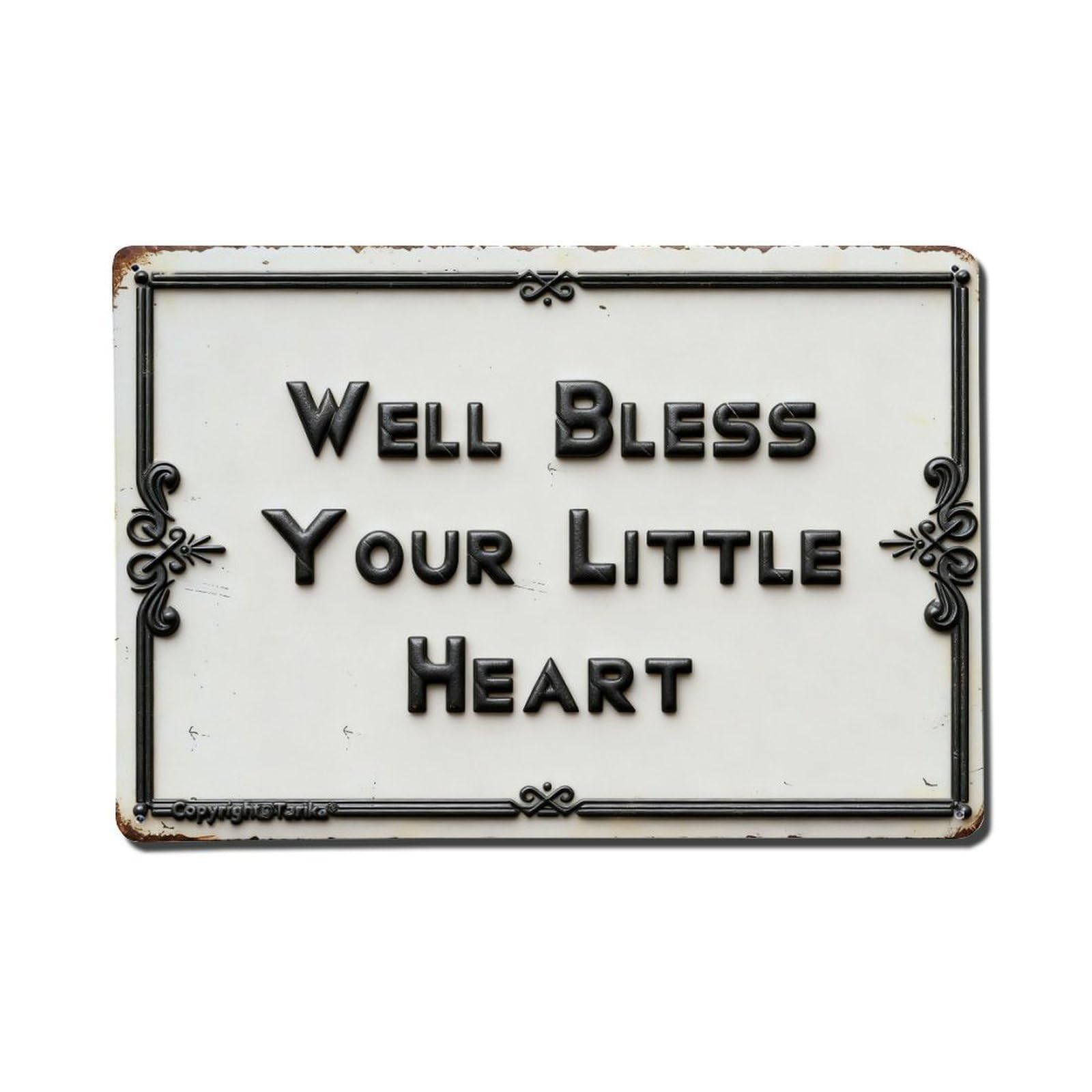 Iageret Vintage Well Bless Your Little Heart Metal Tin Sign Retro Wall Decor, Bar Garage Cafe Kitchen Home Wall Art Poster Decoration 8X12inches