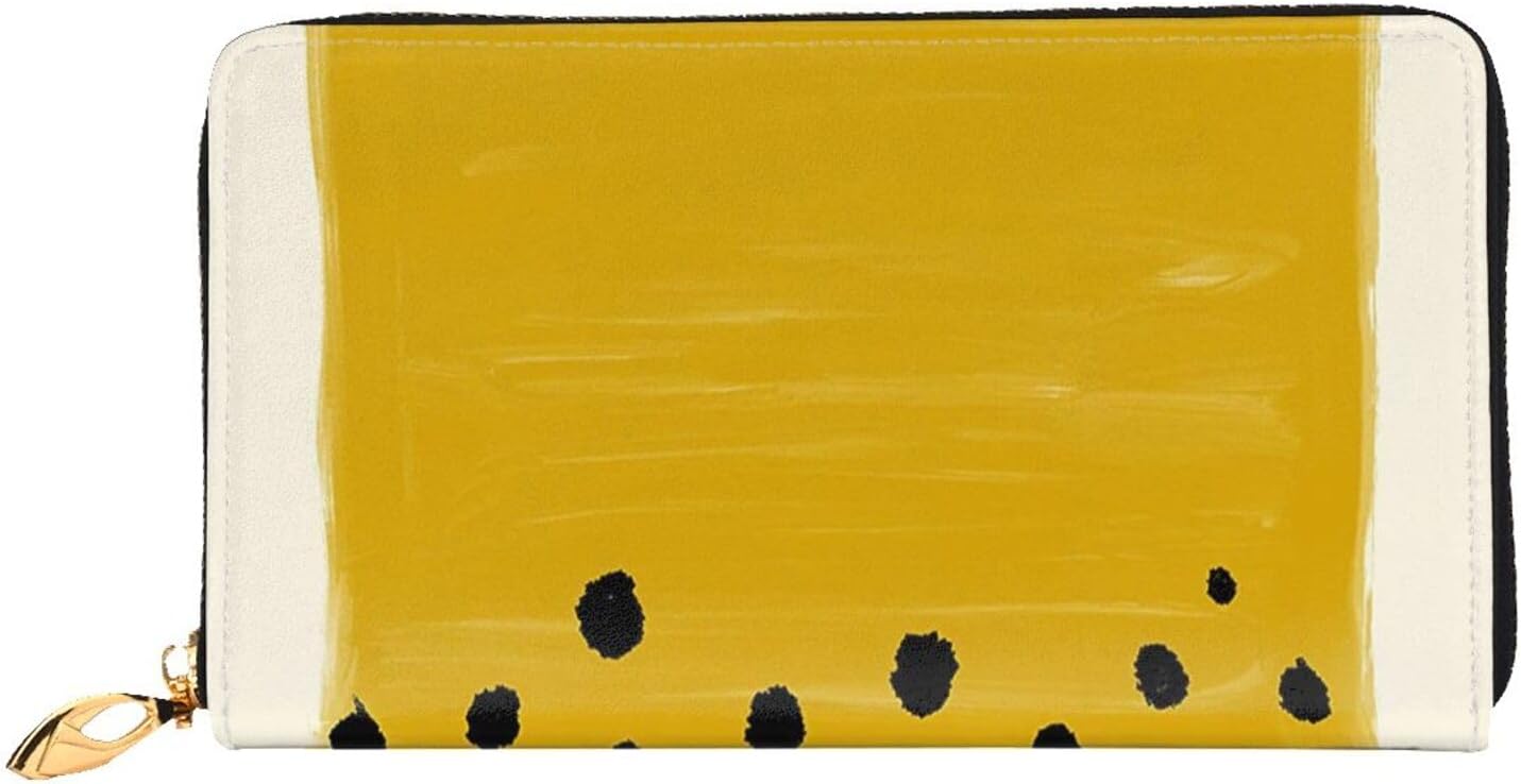 Mustard Yellow and Black Luxurious and Durable Leather Wallet for Men and Women â€“ Multifunctional and Secure, Nano-Imprint, Perfect for Daily Use and Special Occasions