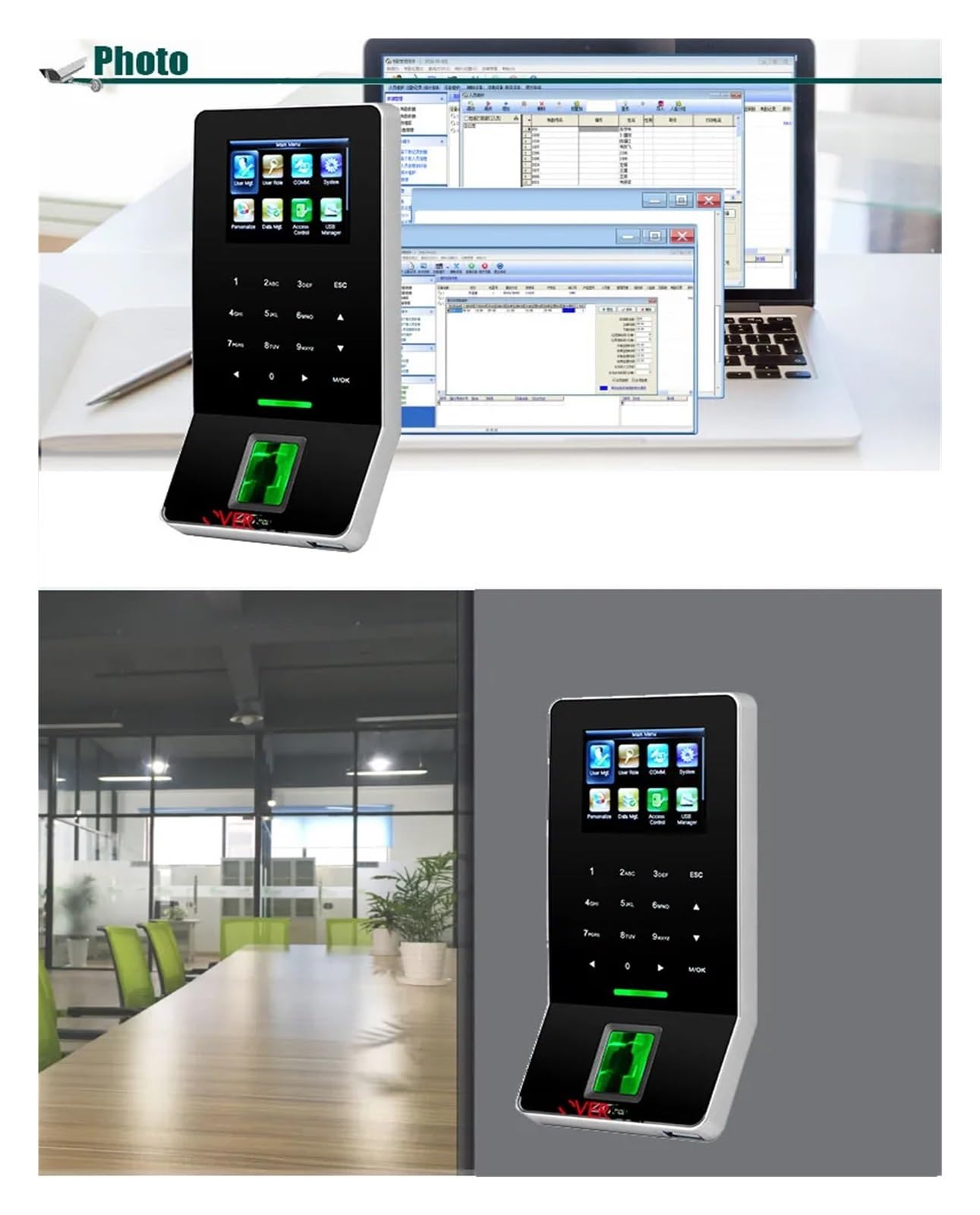 de Control de Acceso de puerta biométrico con huella dactilar, WIFI, USB, pantalla a Color, tiempo de asistencia, lector de tarjetas RFID opcional Conexión rápida(BASIC WIFI)