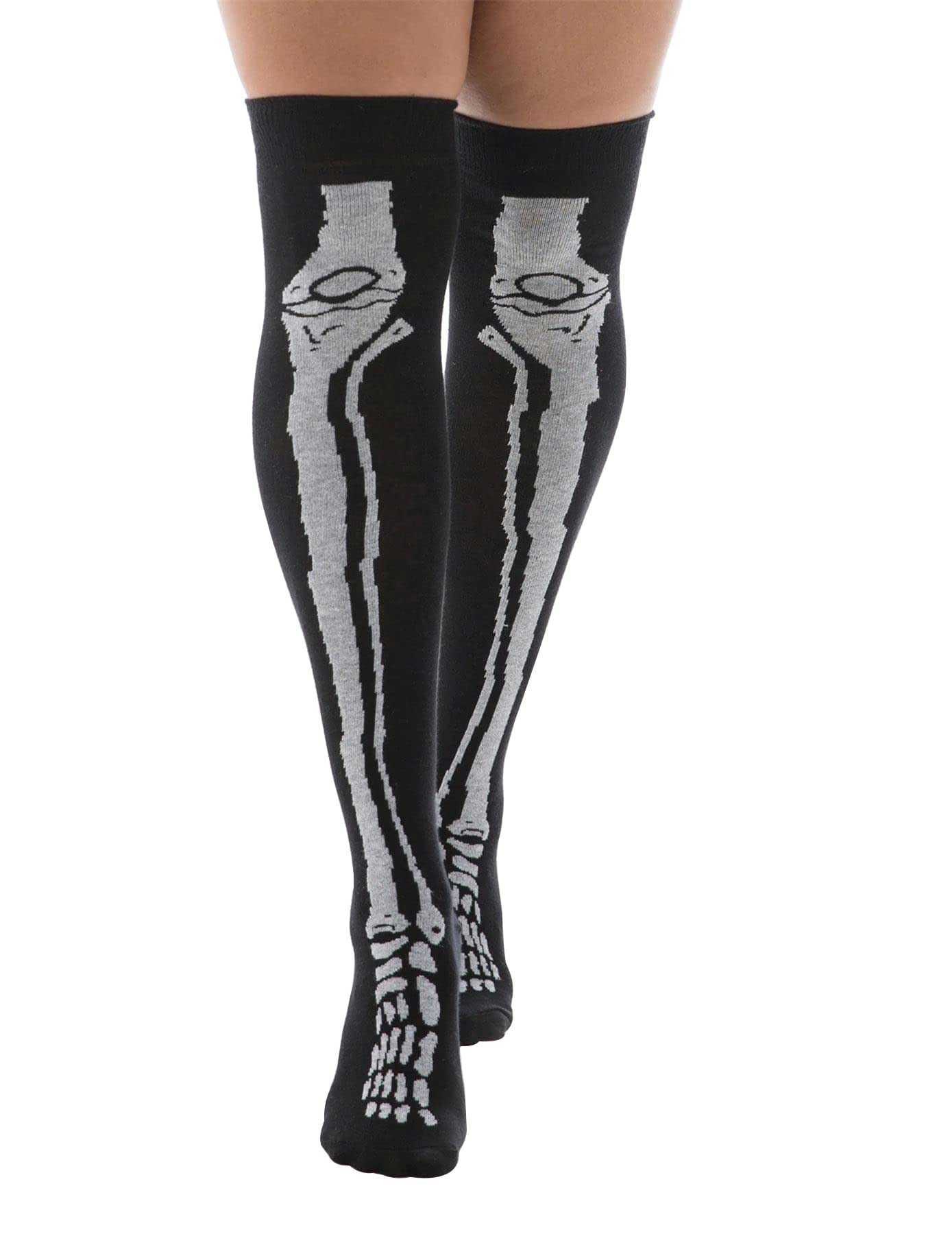 Ro Rox Pamela Mann Skeleton Socks Over The Knee Bones Halloween Gothic Hosiery Grunge