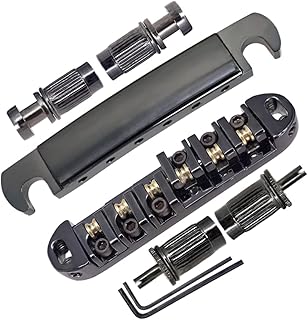 JD.Moon Roller Saddle Bridge ABR-1 Tune-o-matic Bridge Tailpiece Bridge For Les Paul Guitar (Black)