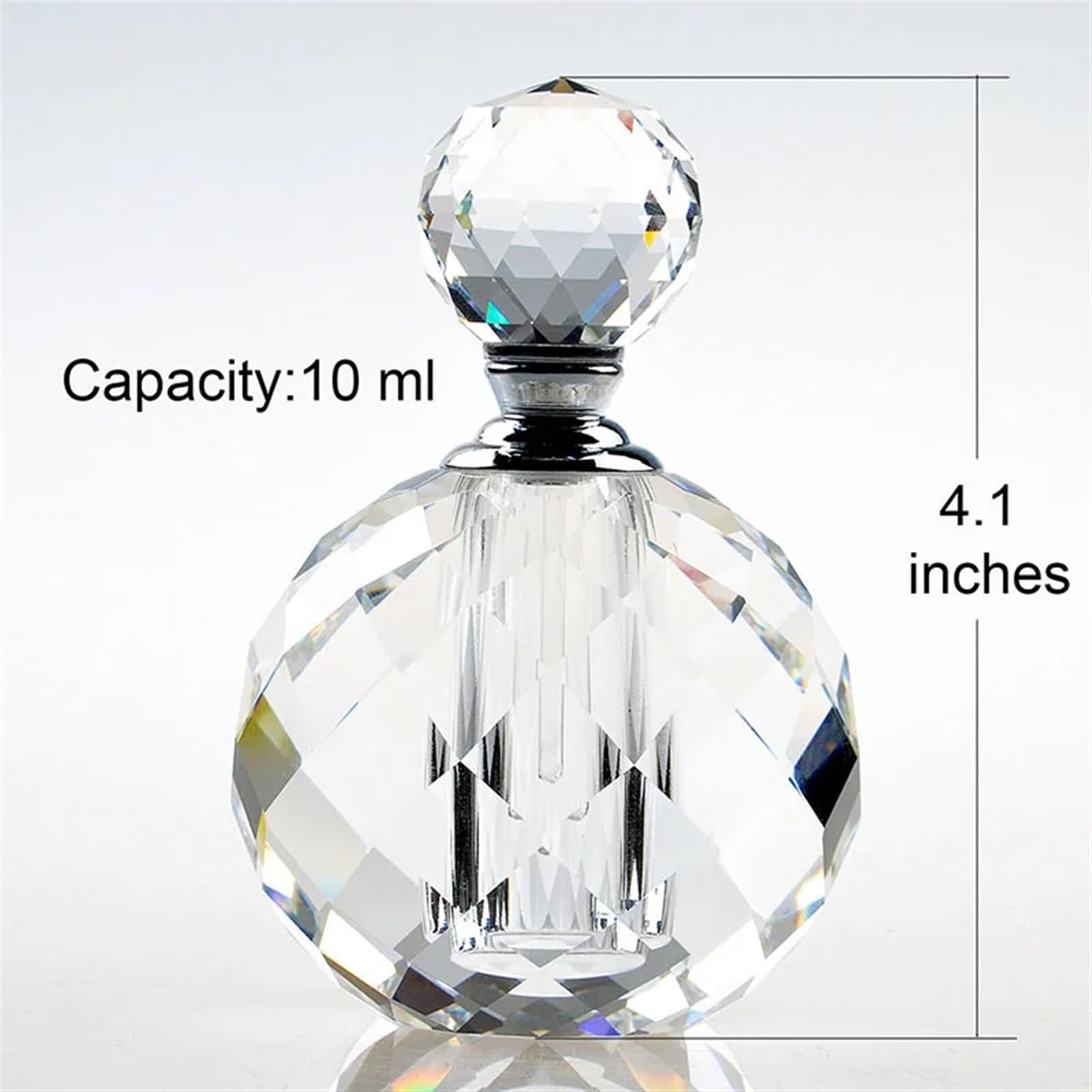Bottiglie di profumo in cristallo Art Deco stile vintage da 10 ml Contenitore riutilizzabile in vetro vuoto rotondo trasparente Per Viaggi E Vacanze