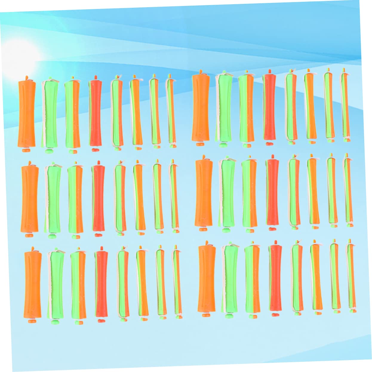 Rizadores de Pelo Huecos de Dos Colores, 16 Juegos 160 Piezas