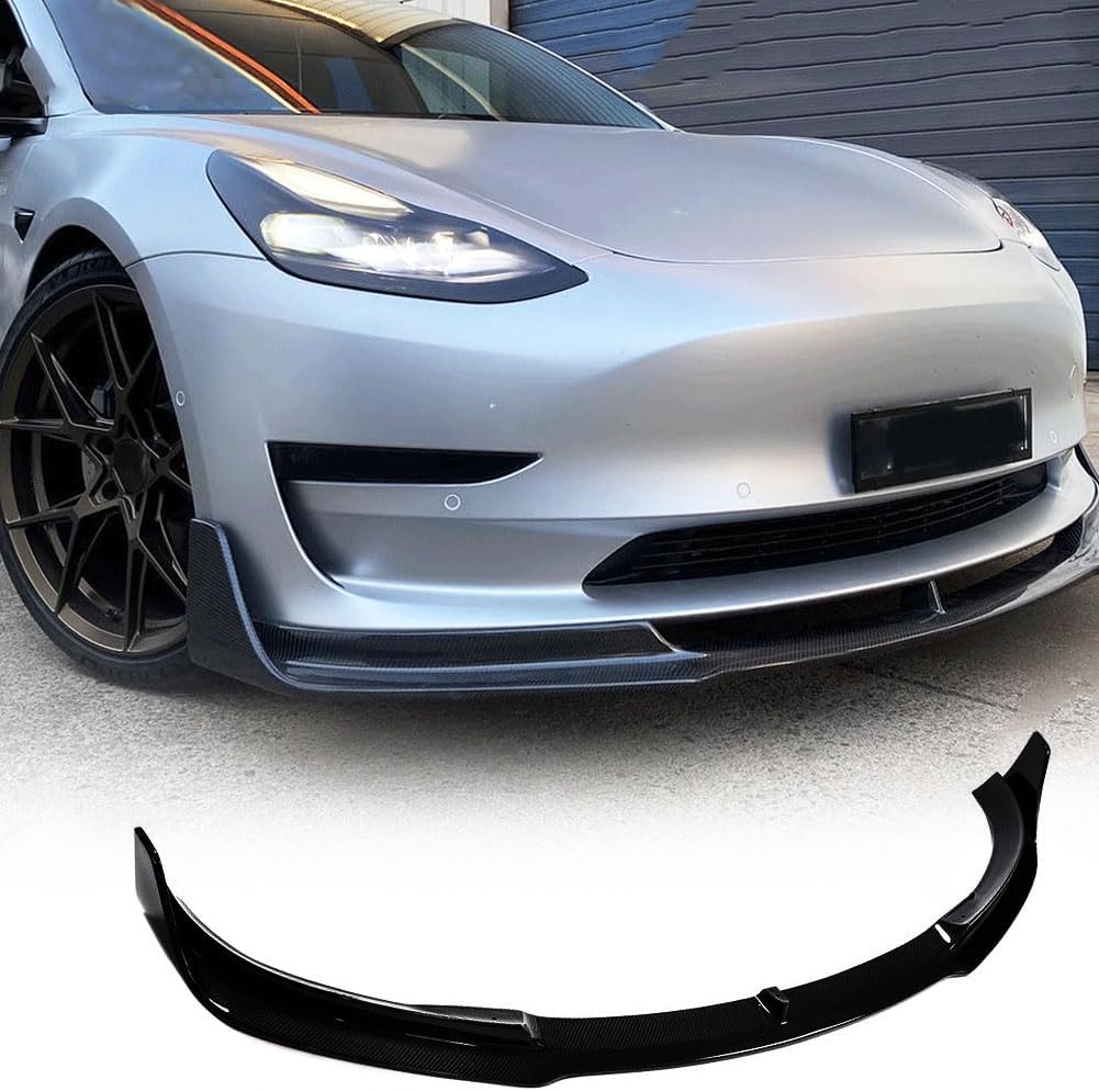 Gloss Black Front Bumper Lip Fits for Tesla Model 3 Sedan 2017-2022 Fiberglass Front Chin Spoiler Splitter Protector Factory Outlet