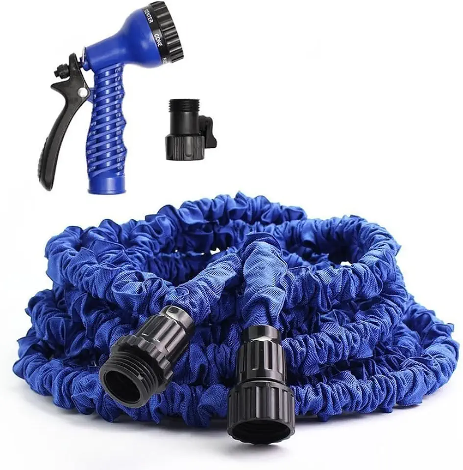 Mangueira Mágica Jardim Resistente Expansível Flexível 15M 22M 30M Mangueira de Jardim Extensível (Azul - 15 metros)