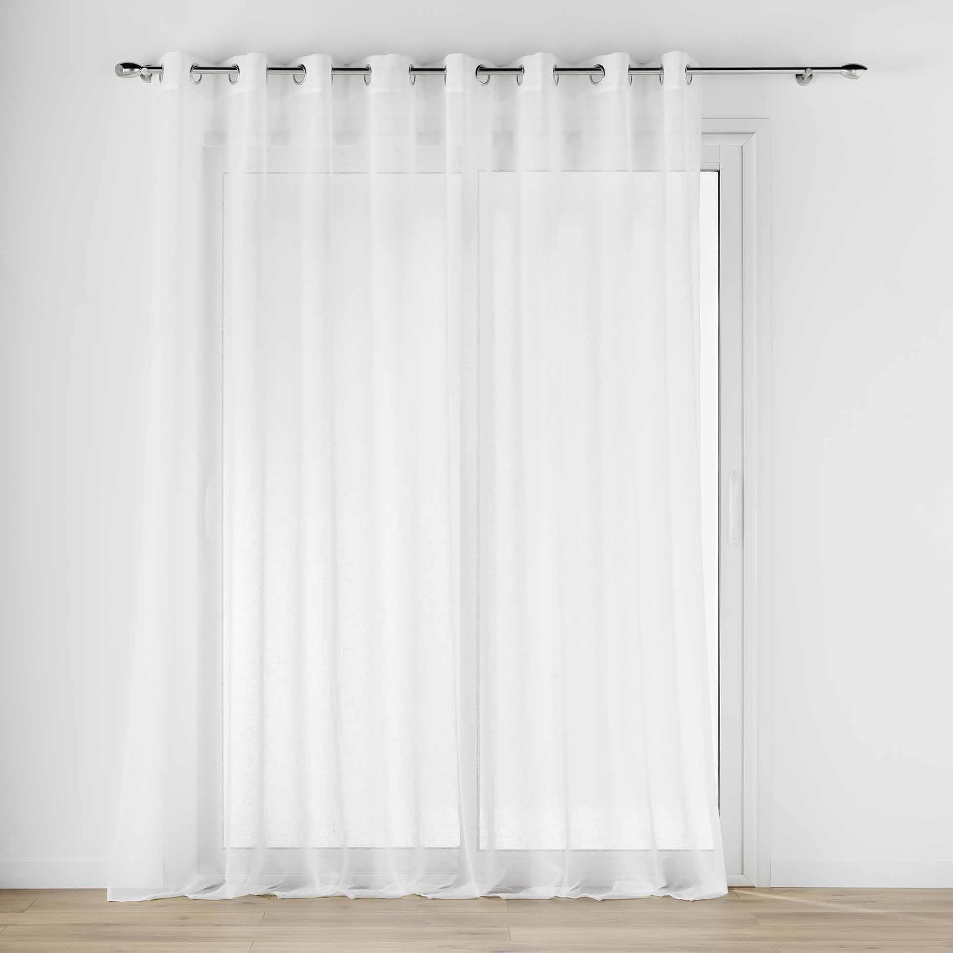 Douceur d'Intérieur, Net Curtain with Eyelets (300 x 240 cm) Pug Natural Woven Voile