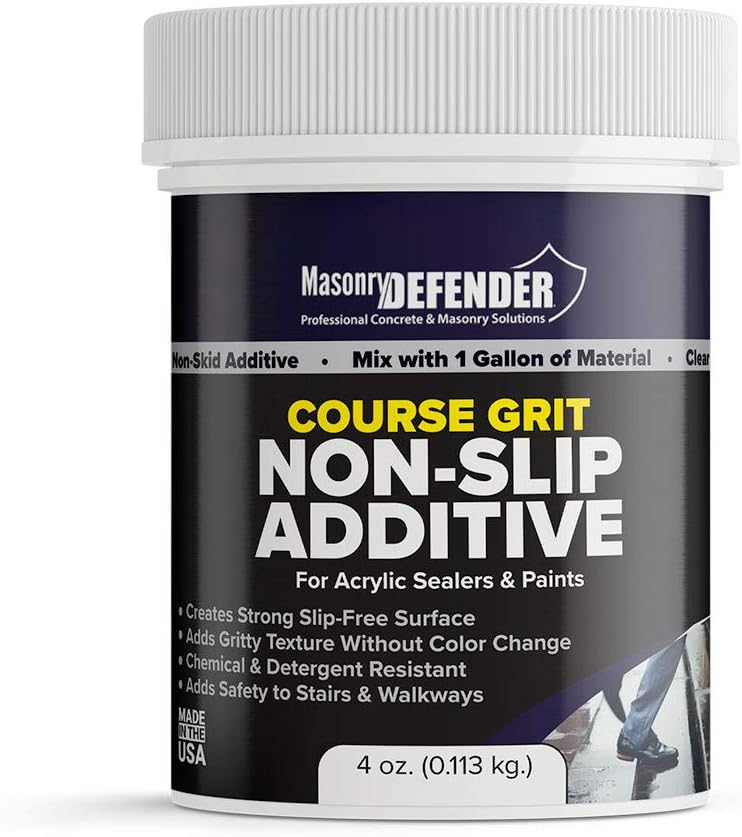 MasonryDefender Anti Slip Additive Coarse Grit - Non Slip Floor Grip for Acrylic Sealers - 4 oz.