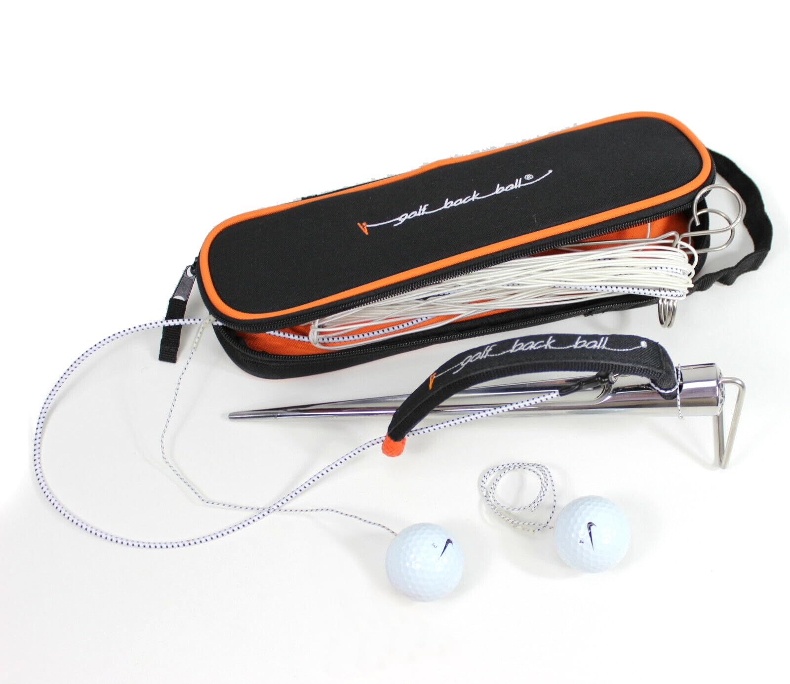 Golf Abschlag Trainer Golf-Back-Ball für Garten Driving-Range Swing Trainingshilfe Tools Back Ball Schwungtrainer Driver Schlaganalyse komplett mit Golfball Ersatzball