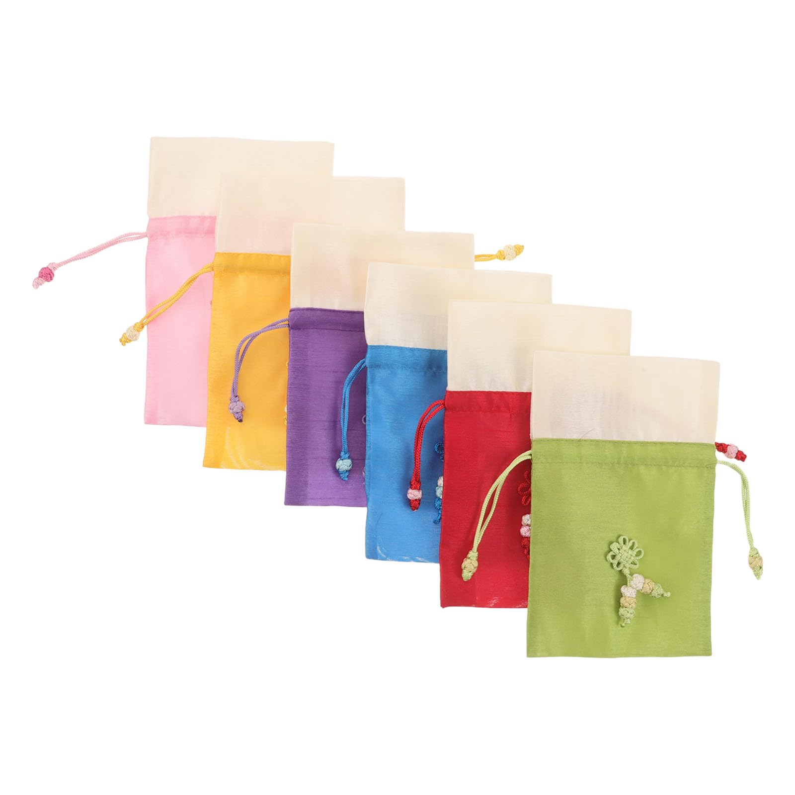 Bolsitas coreanas tradicionales con cordón saquitos de tela bordados para dulces y joyas