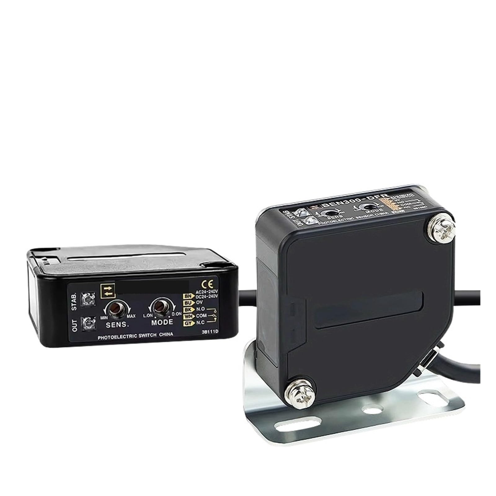 Sensor de haz fotoeléctrico 24-240VAC/VDC fotoeléctrico retrorreflectante