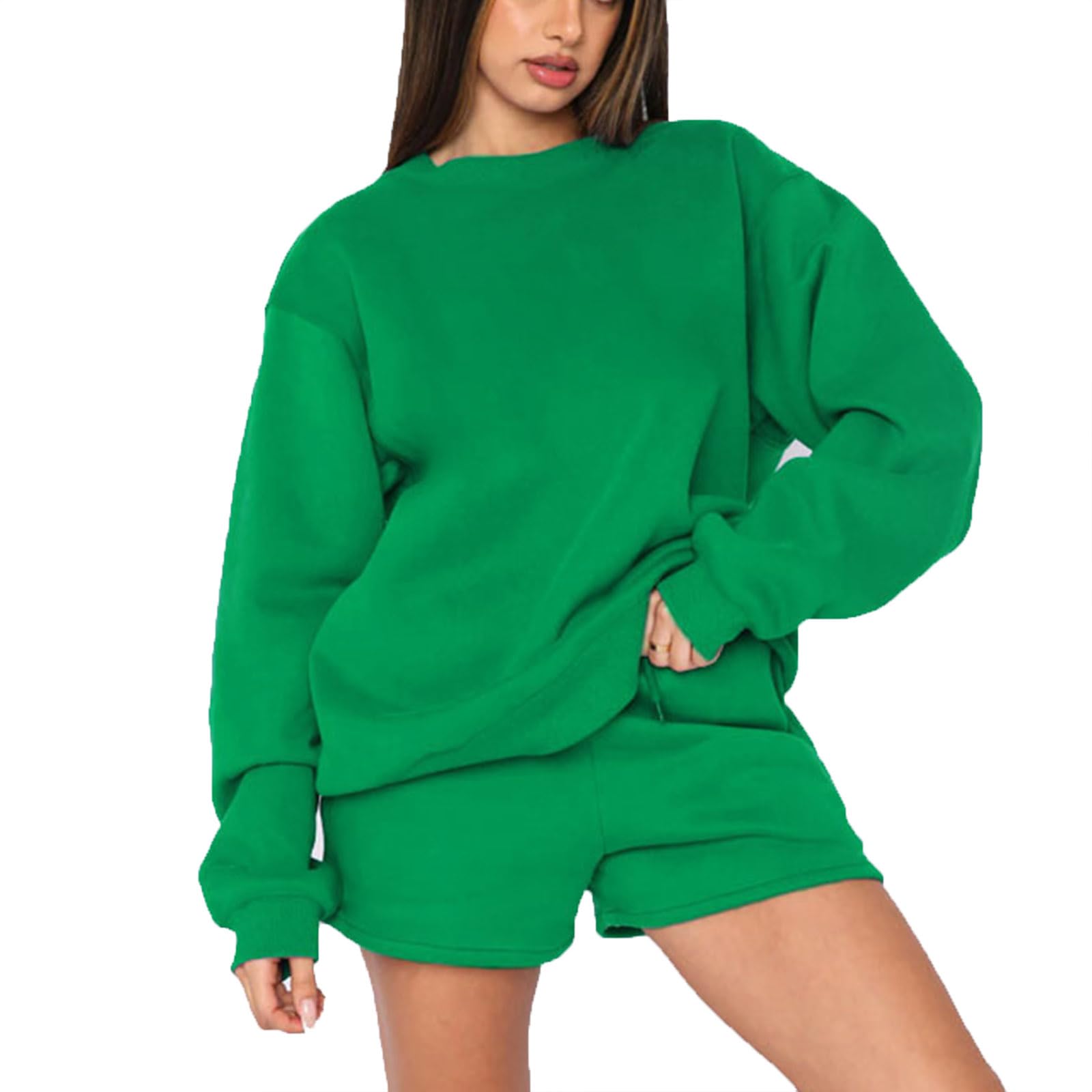 Suncolour Completo da Donna in Due Pezzi Felpa Pullover e Pantaloni da Jogging Tuta Calda Set di Tute Casual