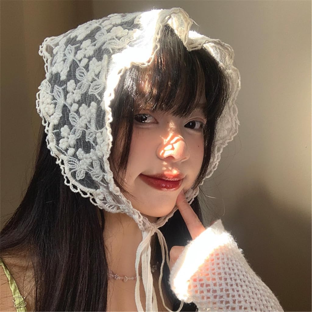 Soft and Comfortable Lace Hair Bandanas for Women Bohomian Flower Hair Scarf