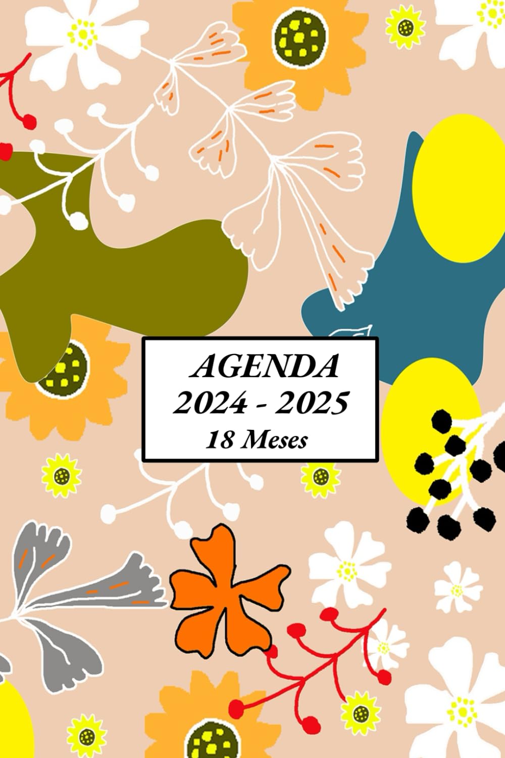 Agenda 18 meses 2024 2025: de julio 2024 a diciembre 2025 | Planificador Semanal con Fecha A5 | 1 Semana en 2 Páginas