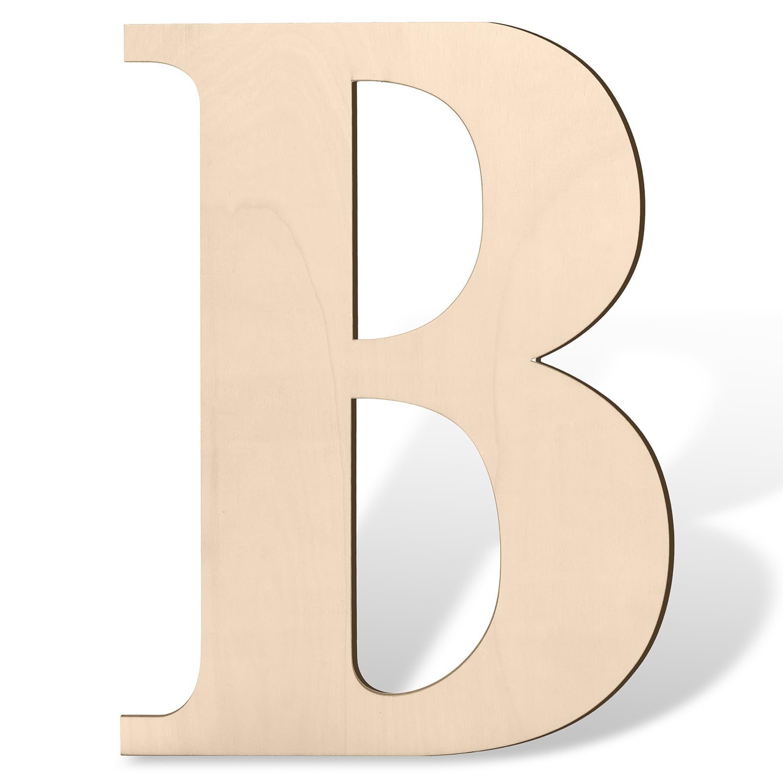 AOCEAN Lettere grandi in legno bianco da 30 cm, lettere in legno grezzo per decorazione da parete, lettere decorative in piedi, fette, cartello, decorazione per artigianato, casa, feste (B