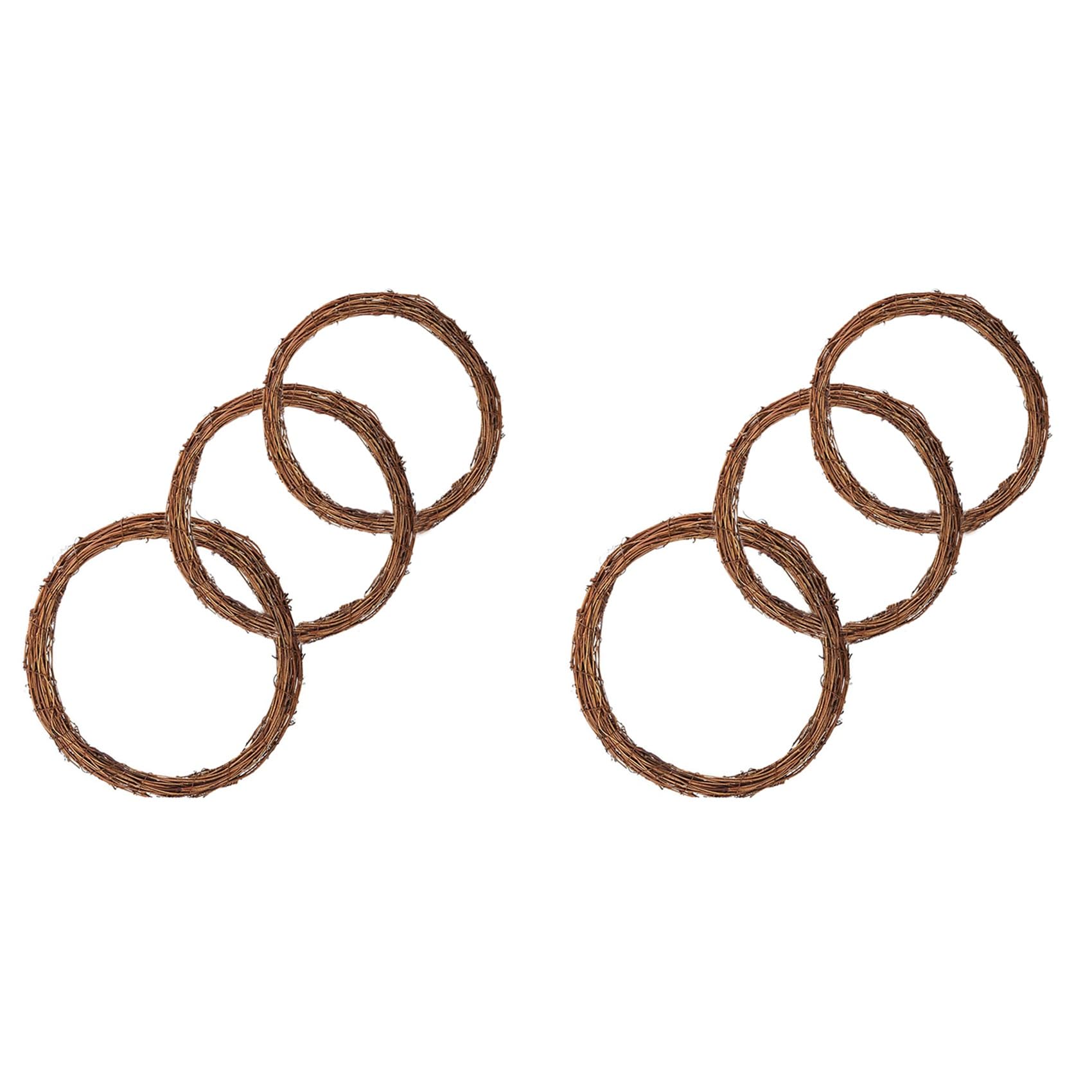 Oladfiop 6PC 10/12 Inch Natural Grapevine Wreath Rattan Ring DIY Crafts Base for Wreath Garland Making Home Decoration