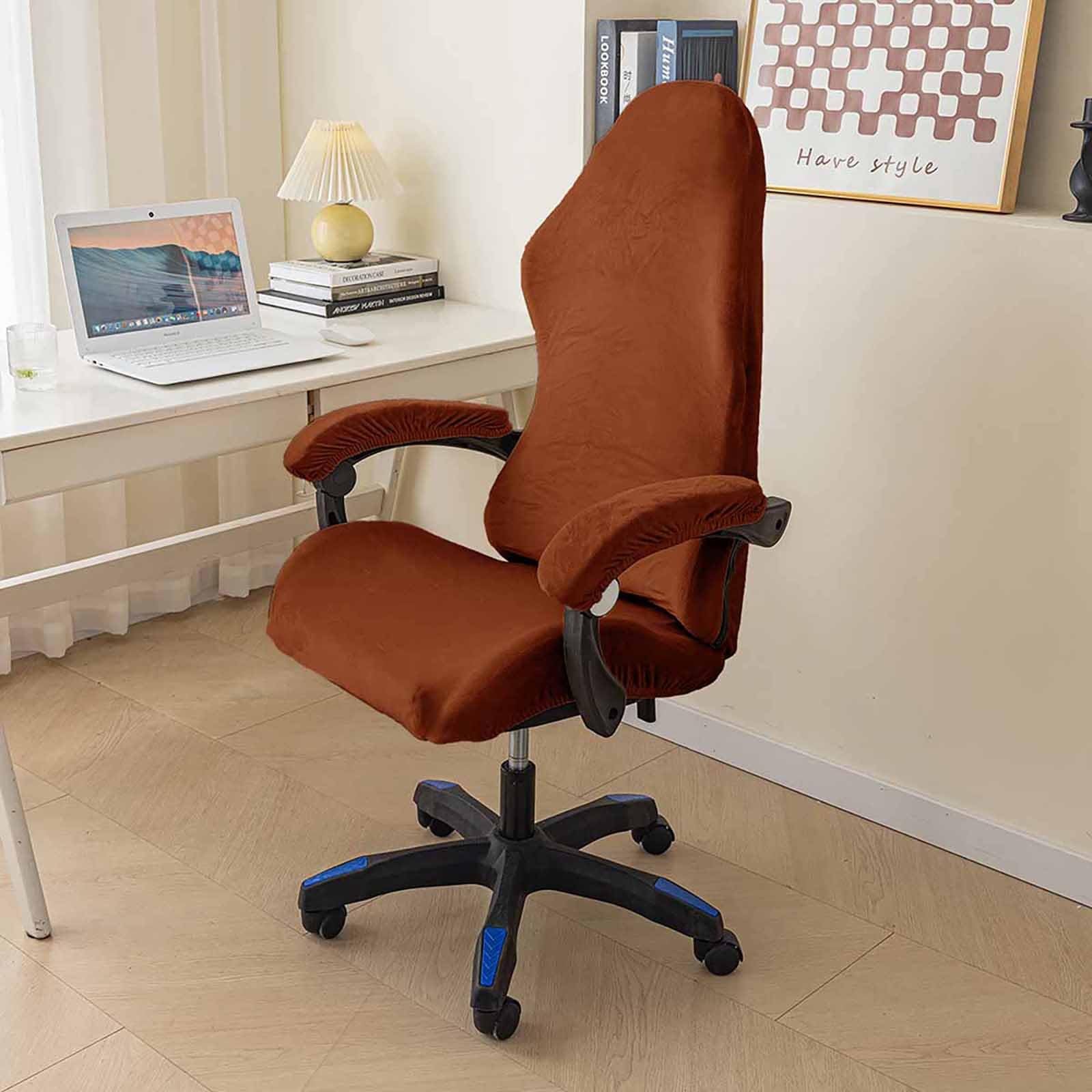 Kitegrese Gaming Chair Cover, Washable Office Stretchy Computer Chair Slipcover Rotating Seat Protector(Brown)