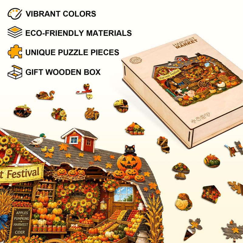 Jigfoxy Puzzle in legno per adulti, puzzle in legno per festival del | Puzzle unico in legno a forma di animale, regalo di compleanno per donne, uomini, amanti del puzzle (L-13,4 × 32,5 cm-295