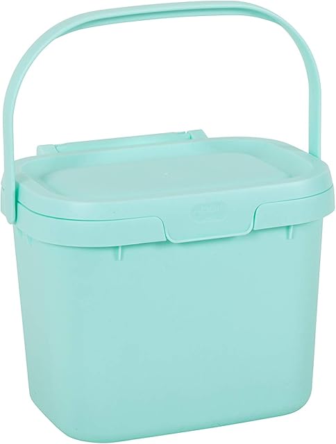 Addis 518418 Everyday Kitchen Food Waste Compost Caddy Bin, 4.5 Litre, Blue Haze
