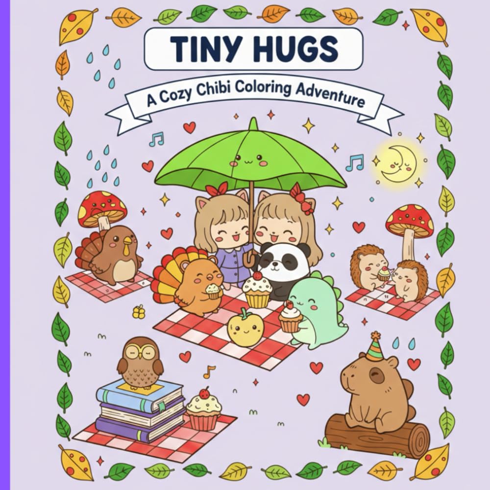 Tiny Hugs A cozy chibi colouring adventure