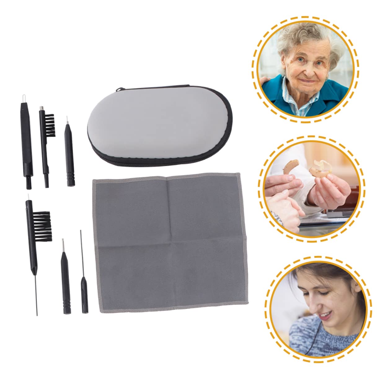 DECHOUS 3sätze -reinigungskit Teiliges Set Mit Bürsten Reinigungstuch Und Für Effektive Ohrenschmalzentfernung Und Pflege Von Hörgeräten Mit Praktischer Aufbewahrungsschachtel