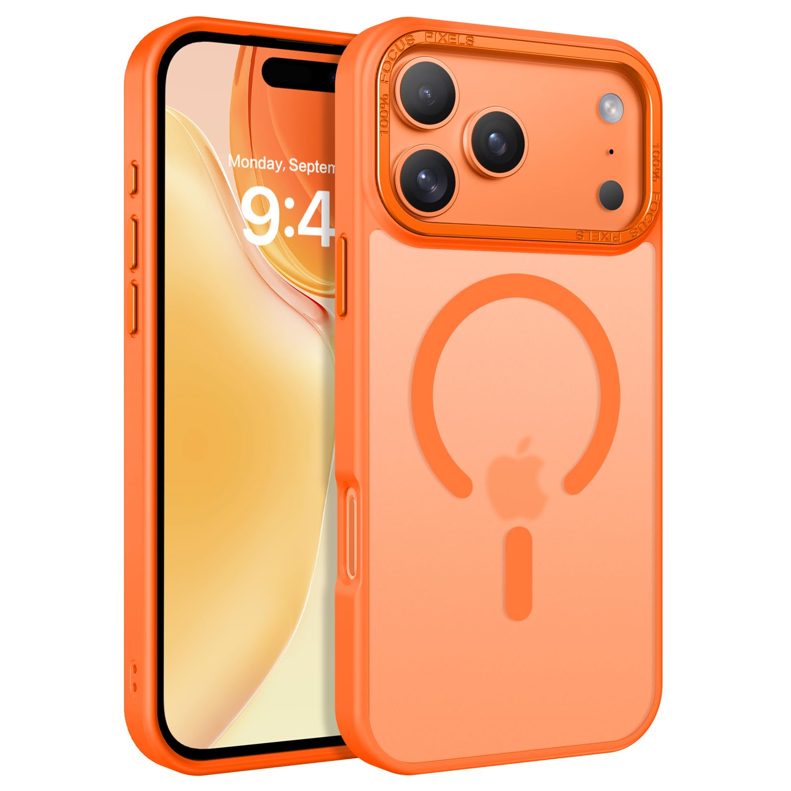 GaoBao für iPhone 17 Pro Hülle, Handyhülle iPhone 17 Pro [Kompatibel mit MagSafe] Durchscheinende Matte Magnetische Stoßfeste Anti-Fingerabdruck Schutzhülle für 6,3 Zoll Case, Orange
