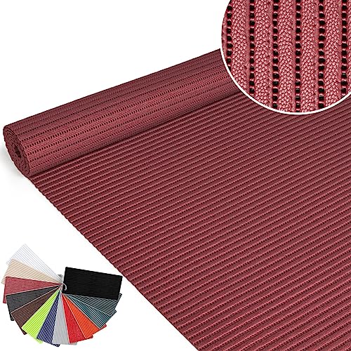ANRO Tapis de bain en mousse souple - Tapis de bain et de douche - Antidérapant - Couleur unie - Bordeaux - 100 x 130 cm
