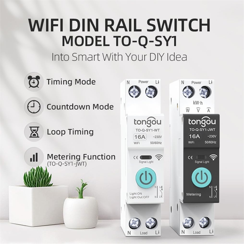 1P 6A 10A 16A 20A 25A 32A 40A 50A 63A TUYA Zigbee Smart Circuit Interrupteur Smart Home Home Wireless Remote Contrôle WiFi Avec Mesure/No Mequage (20A avec mesure)
