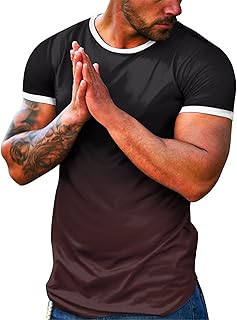 Camisetas de manga corta para hombre, estilo casual, degradado, para entrenamiento, holgadas, con colores cambiantes, para salir, fiestas, verano, deportivas, para hombre