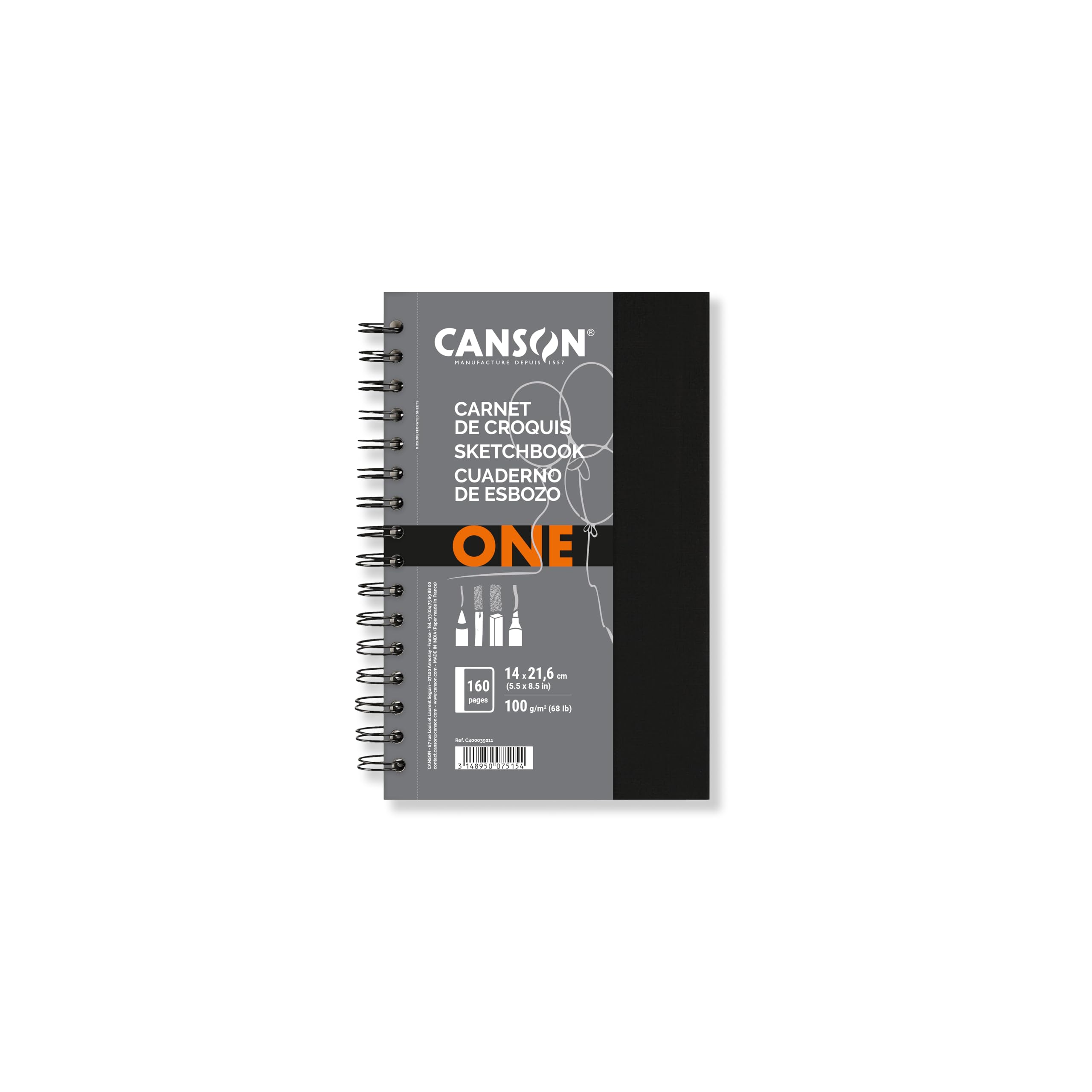 Amazon.com: Canson ArtBook ONE - 14x21.6cm Spiral-Bound