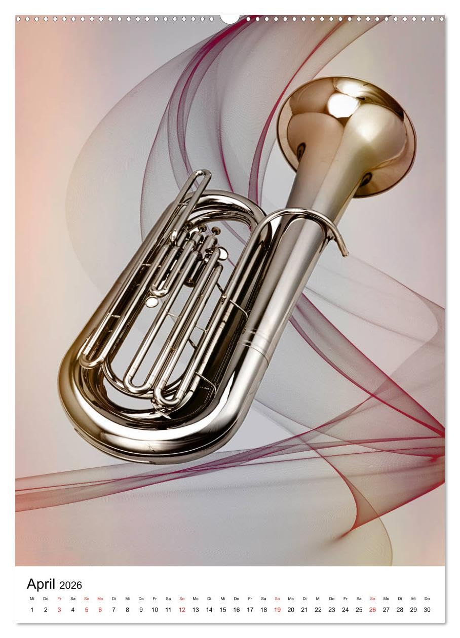 Musik Blasinstrumente (hochwertiger Premium Wandkalender 2026 DIN A2 hoch), Kunstdruck in Hochglanz: Noten, Instrumente, Musik begeistern und bereichern unsere Seelen. (CALVENDO Hobbys)