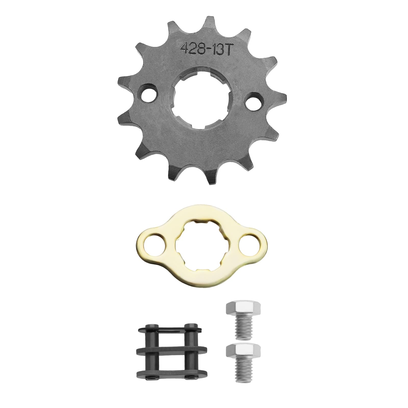 Be In Your Mind 428 13T 20mm Motorcycle Front Engine Sprocket Chain Retainer Plate Locker for 50cc 70cc 90cc 110cc 125cc Dirt Pit Bike Mini Bike ATV 4 Wheeler Moped