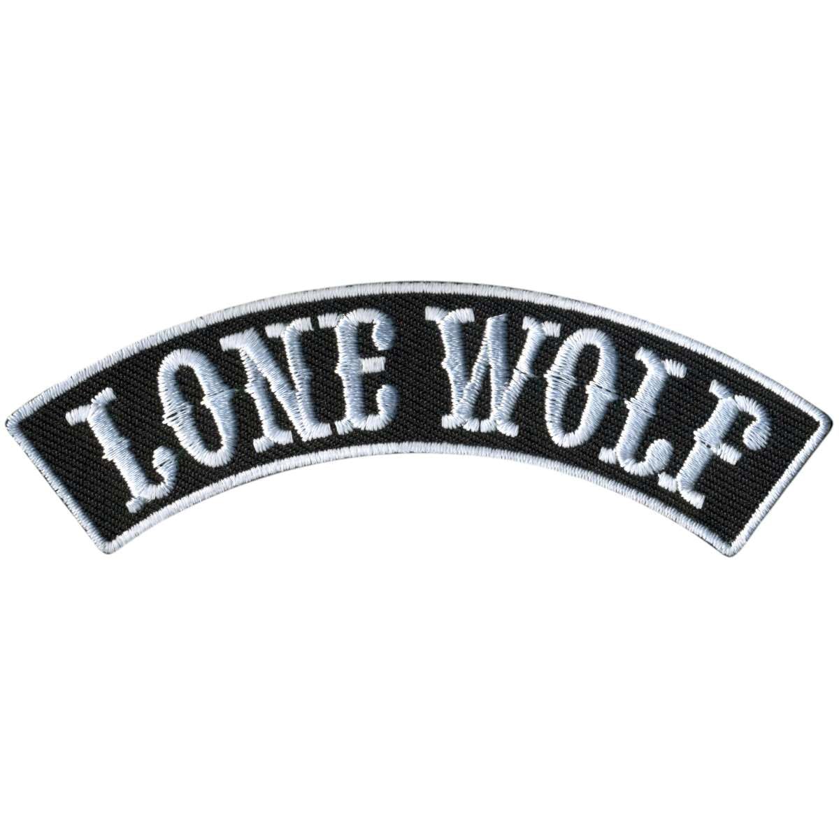 Hot Leathers Lone Wolf 4” X 1” Top Rocker Patch PPM4144-4 Width x 1 Height Inches