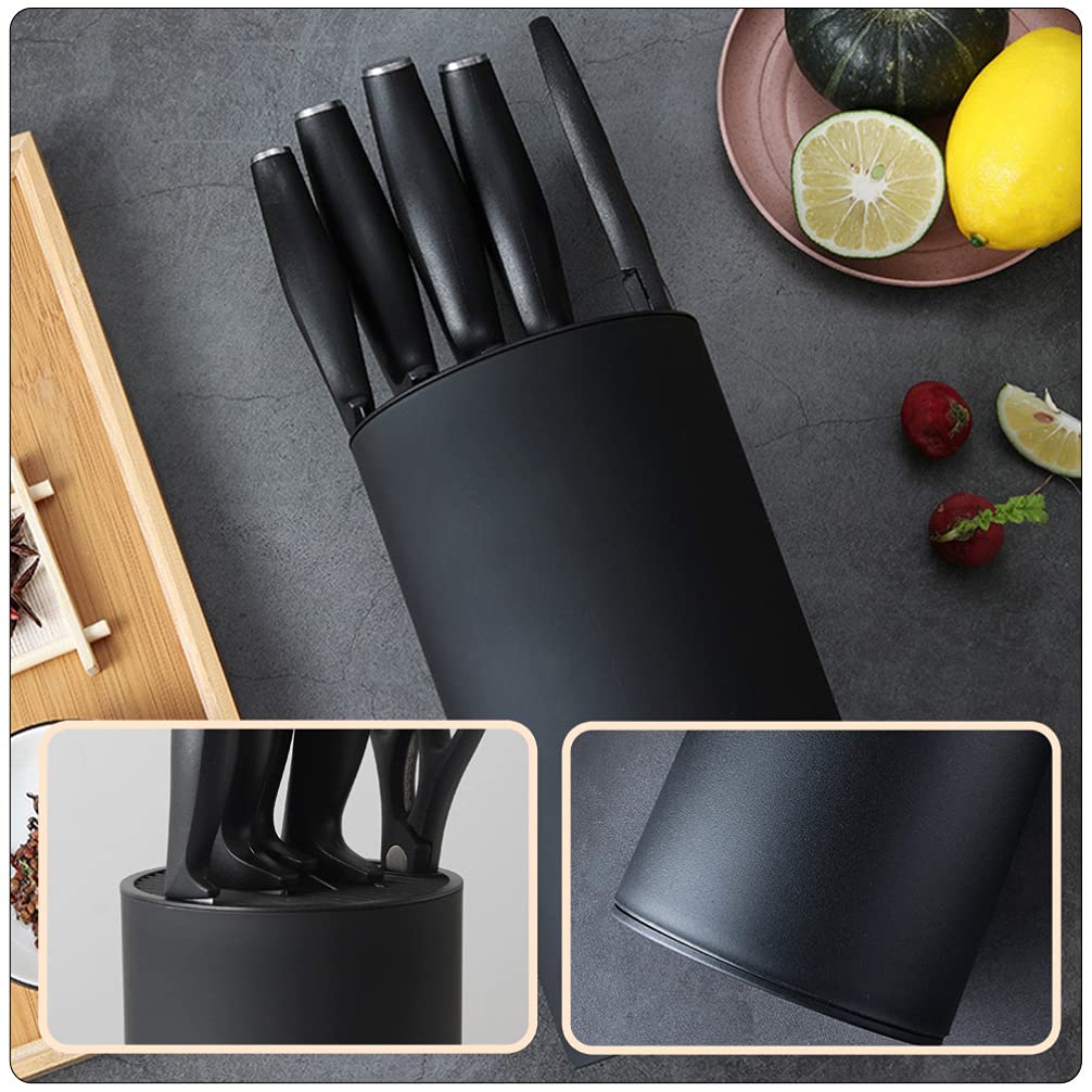 HEMOTON 1pièce Support De Rangement Pour Couteaux De Cuisine Plastique Noir Organisateur Pratique Pour Ustensiles De Cuisine Design Simple Et Démontable Pour Nettoyage Facile Séchage