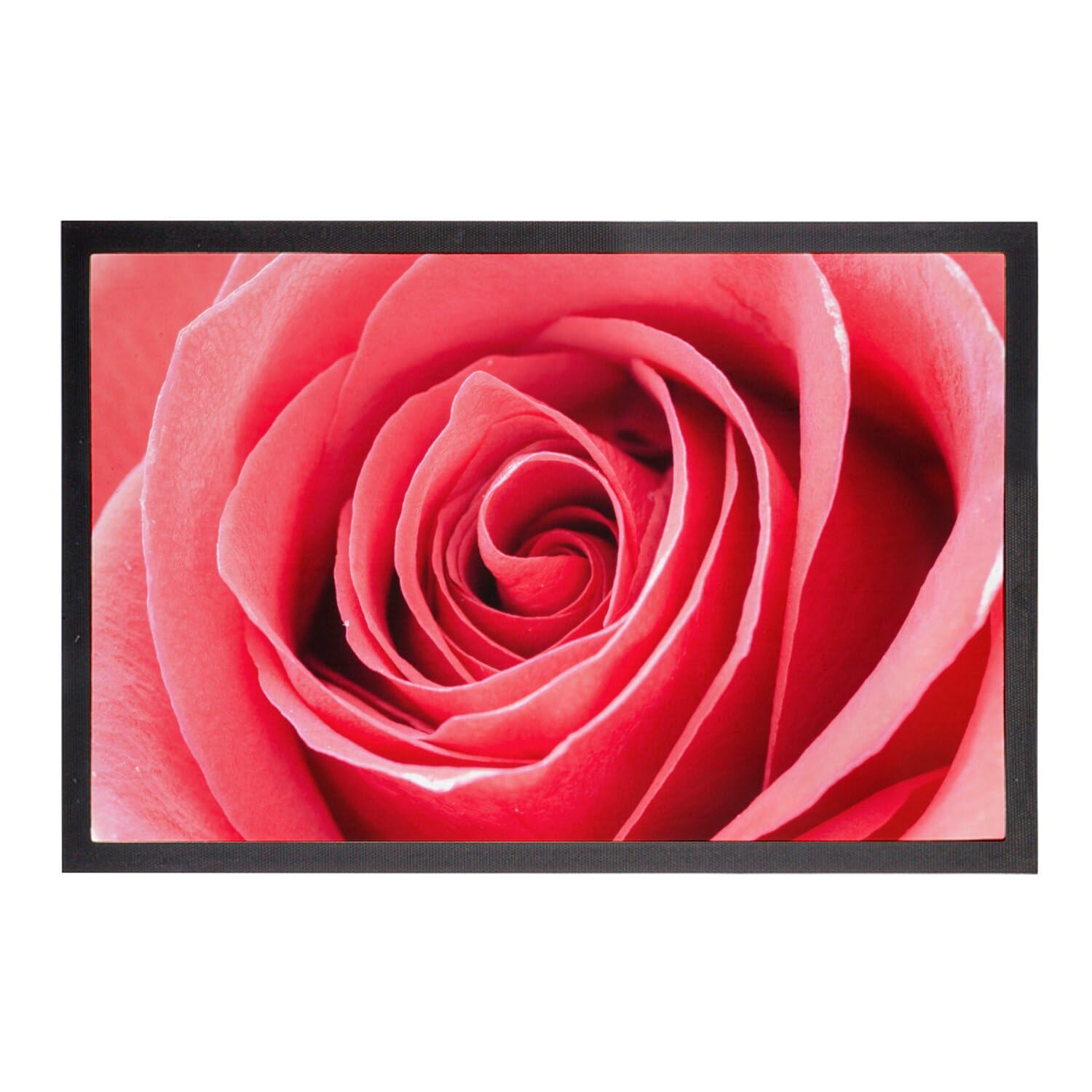 Paillasson macro rose fleurs pour une entrée de maison cosy